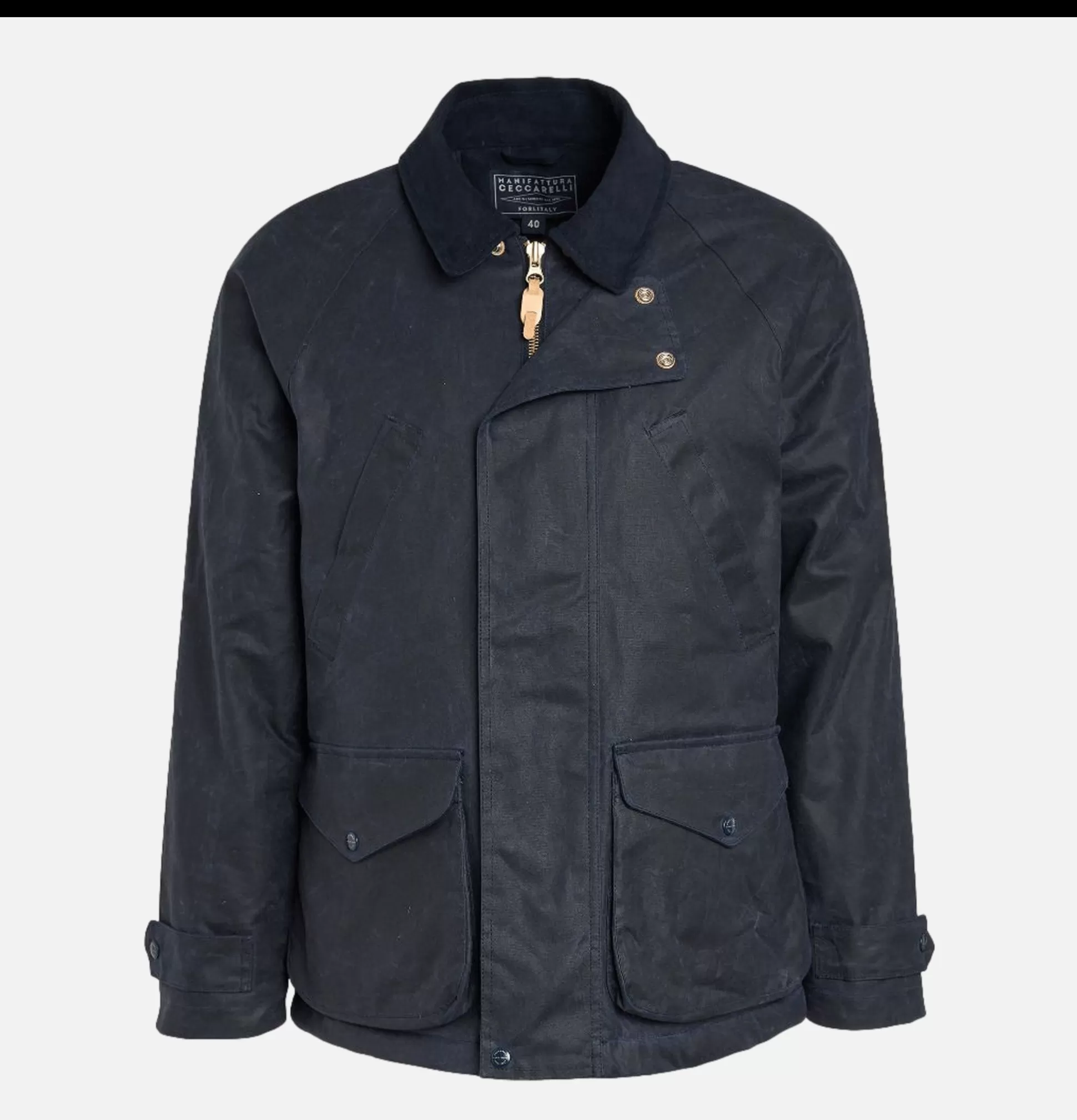 MANIFATTURA CECCARELLI Coats & Jackets<Caban Wax Jacket Navy