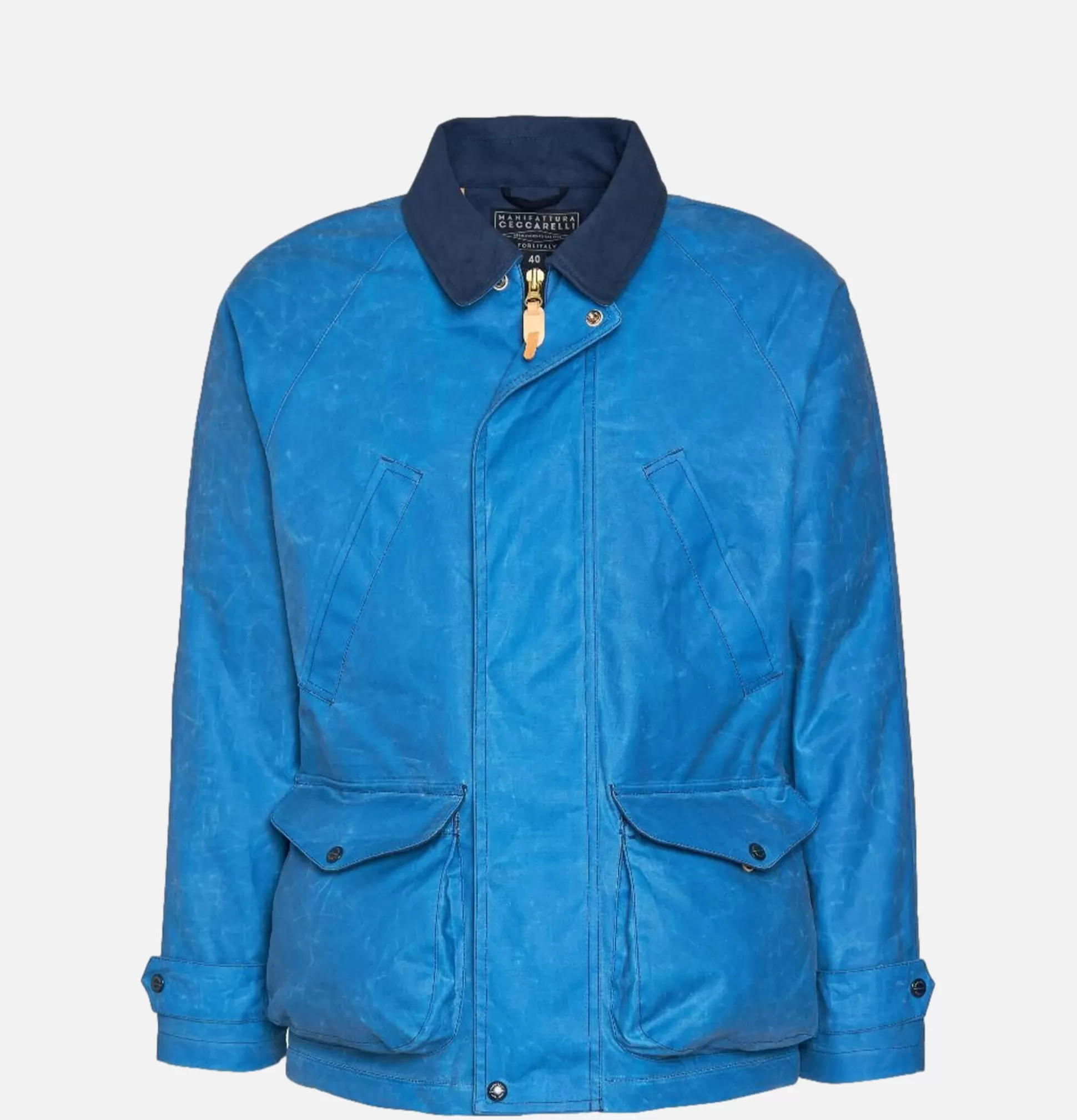 MANIFATTURA CECCARELLI Coats & Jackets<Caban Wax Mid Blue