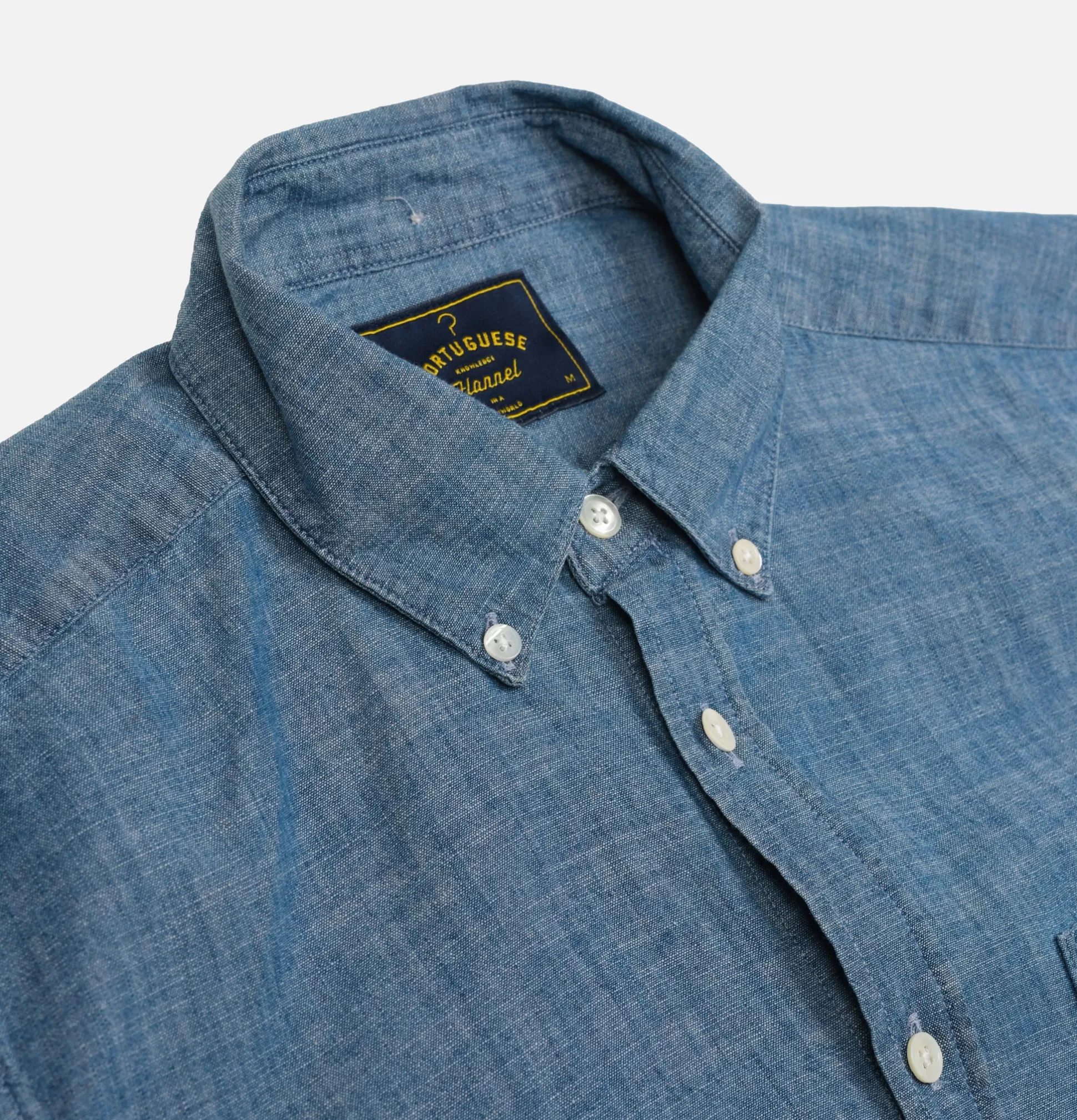 PORTUGUESE FLANNEL Shirts & Polos<Chambray Shirt Ss Blue