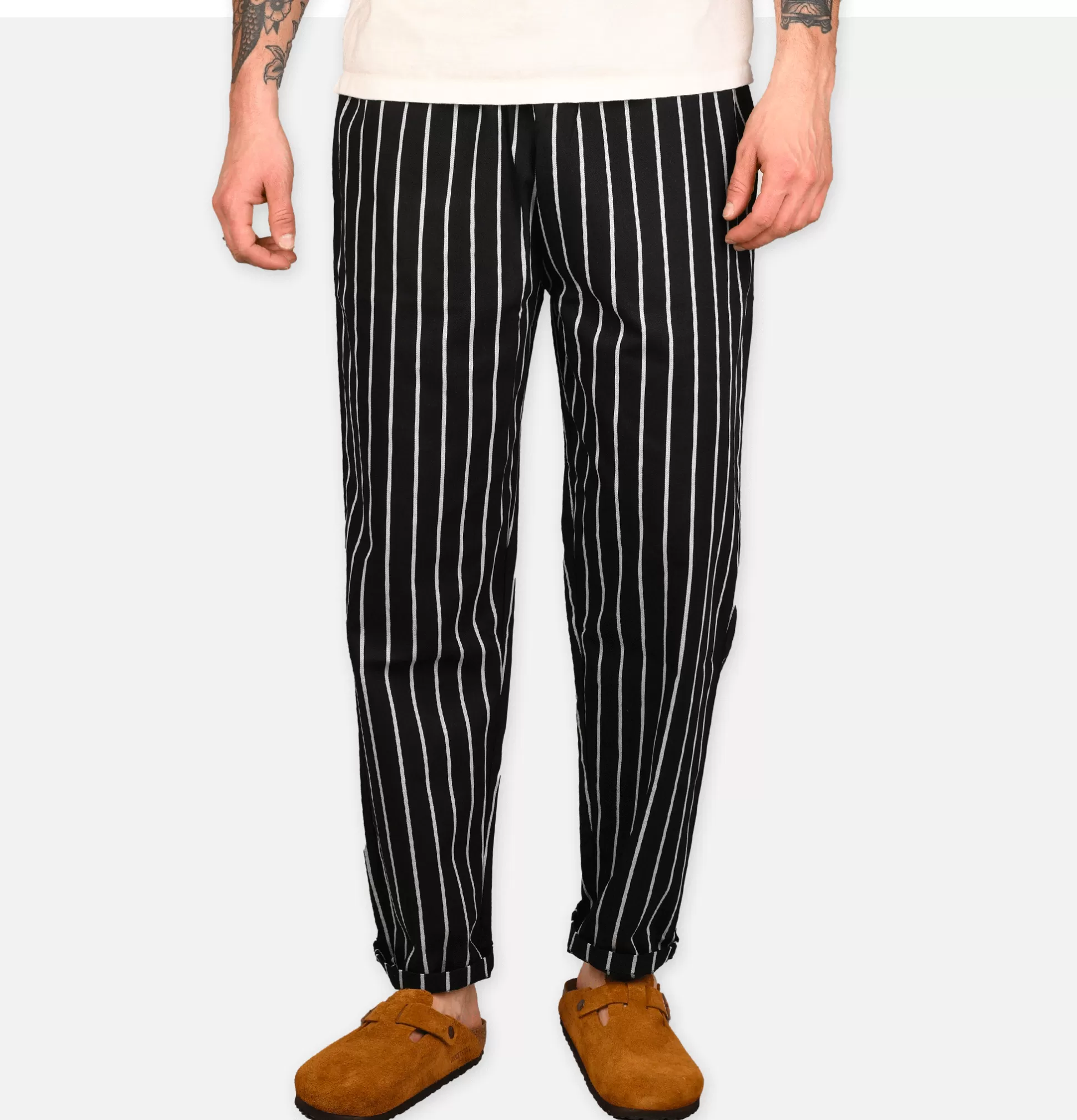 COOKMAN Trousers<Chef Pant Stripe Black