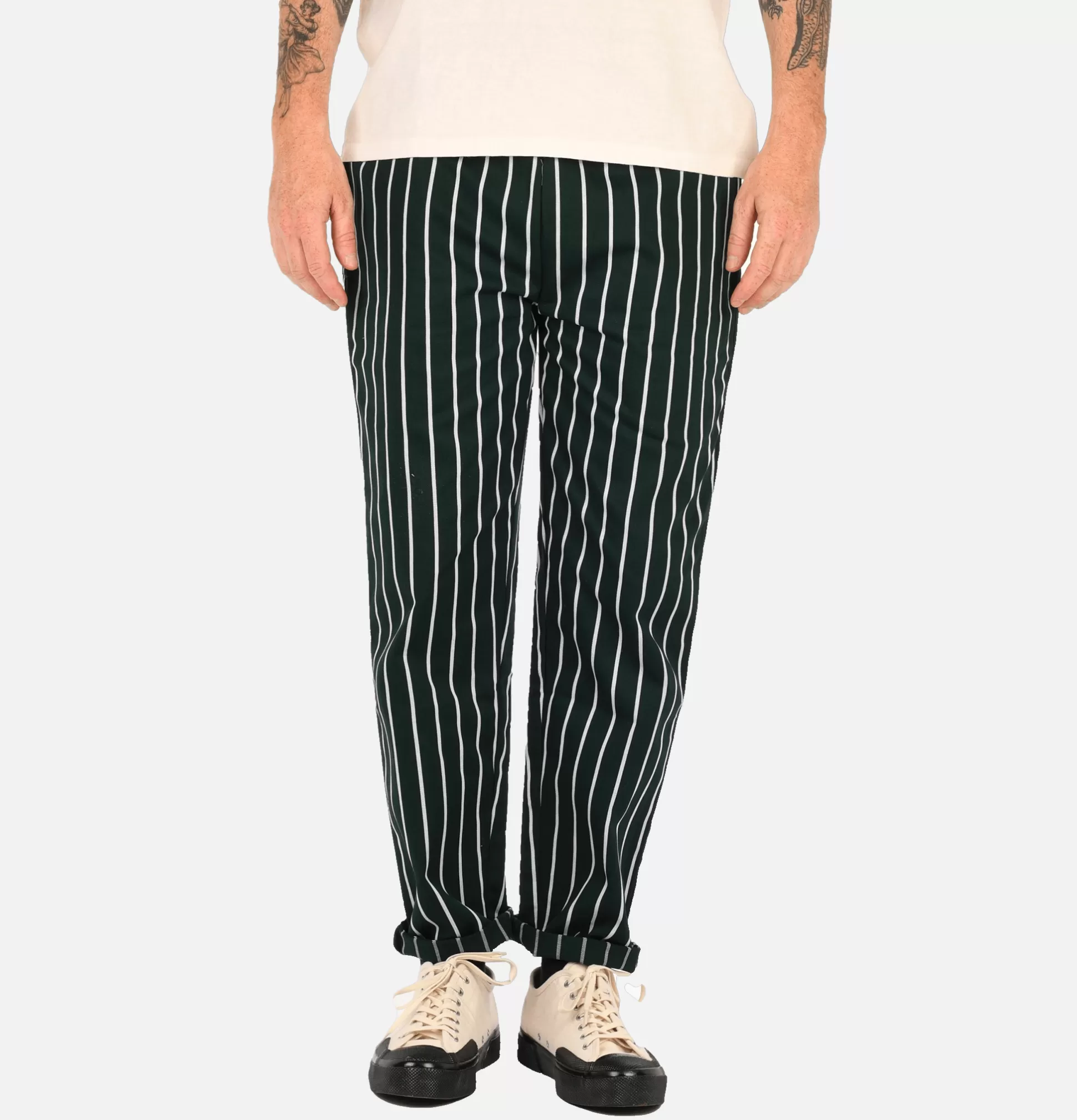 COOKMAN Trousers<Chef Pant Stripe Green