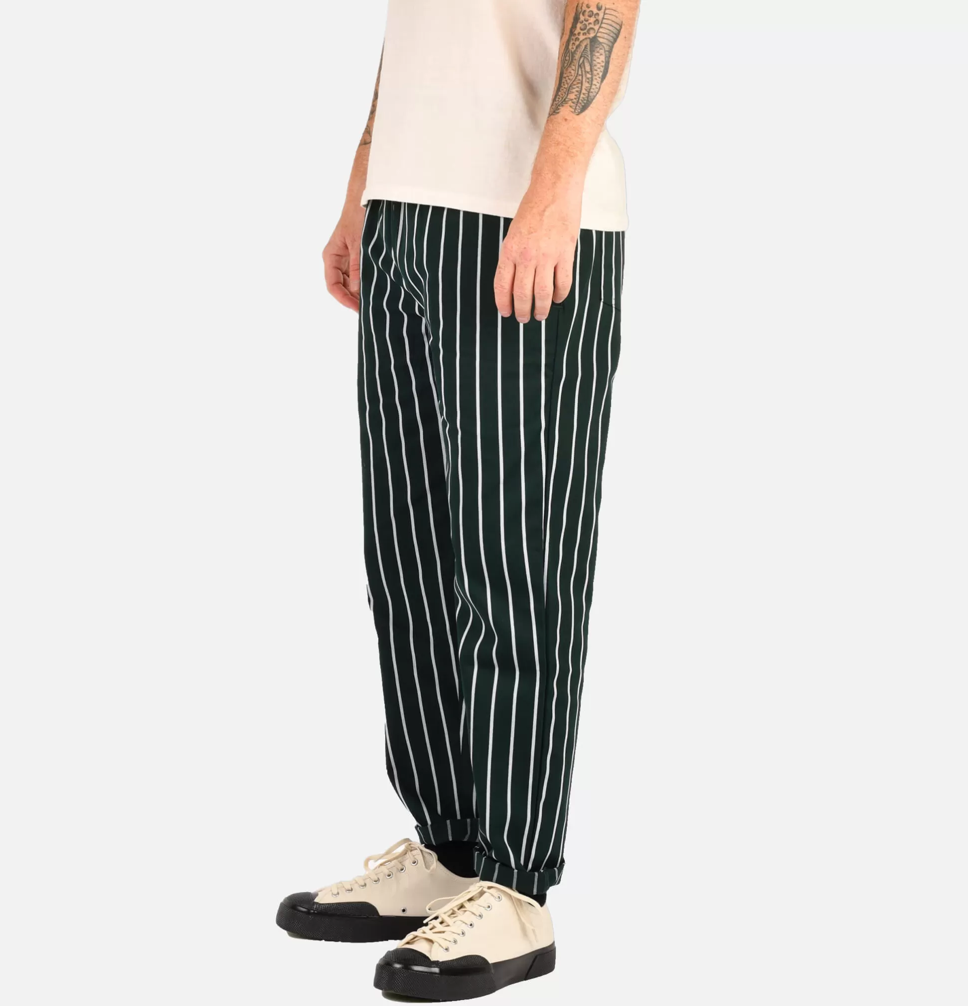 COOKMAN Trousers<Chef Pant Stripe Green