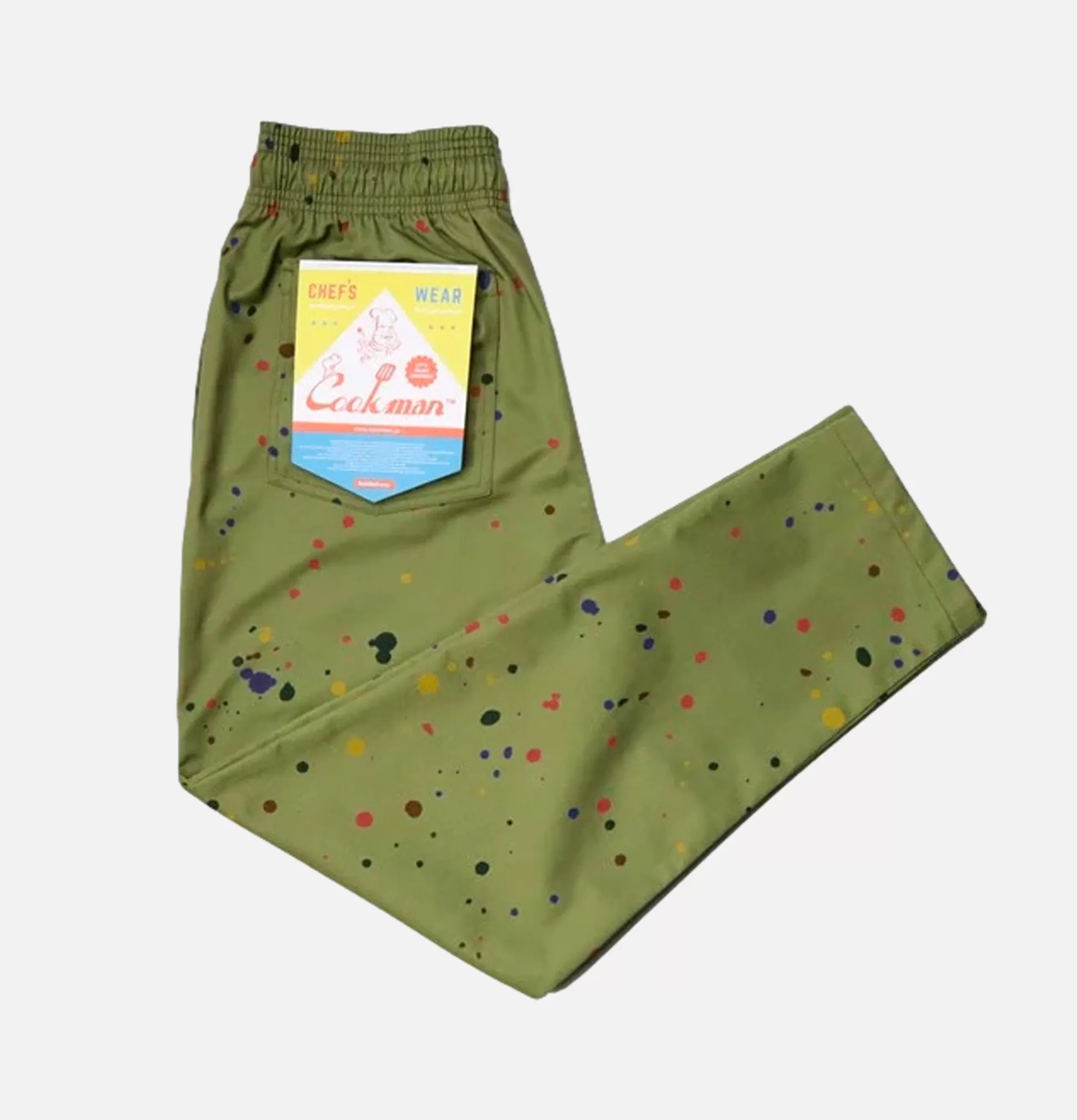 COOKMAN Trousers<Chef Pants Sauce Splash Olive