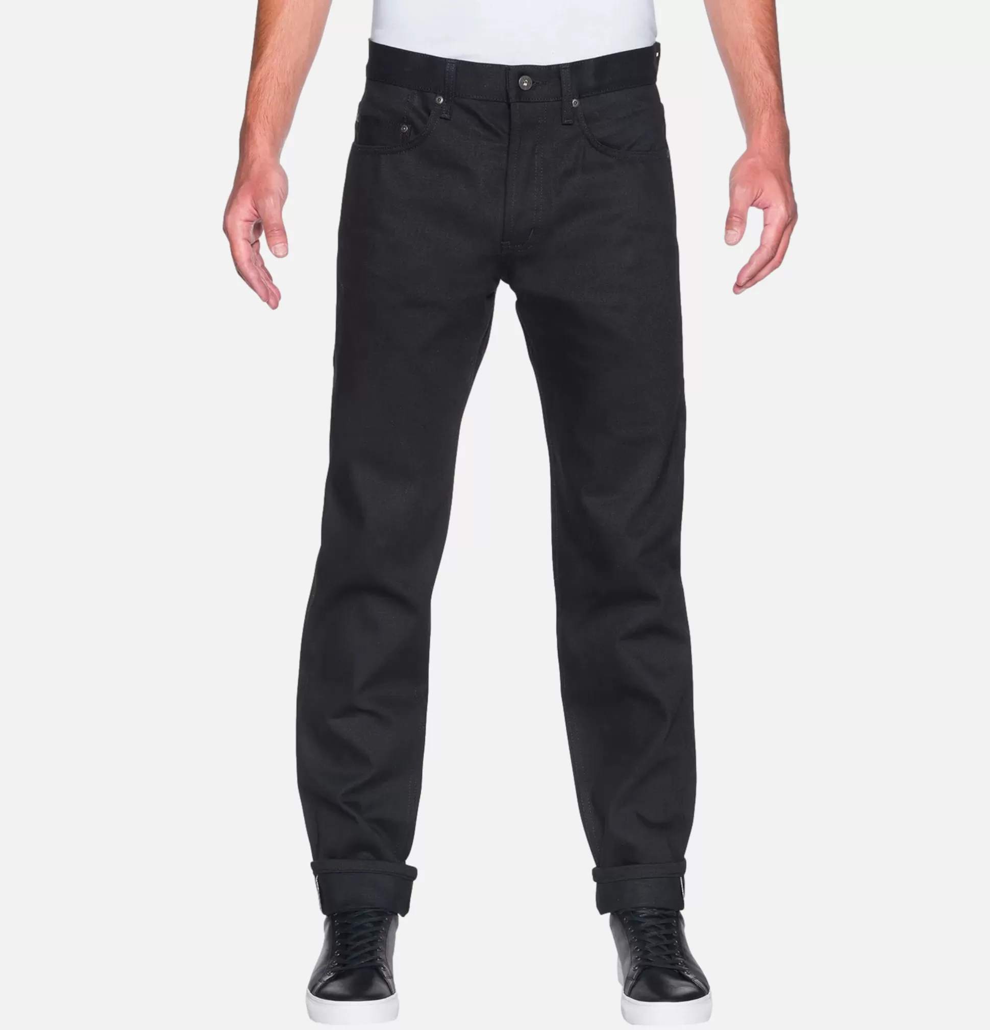 NAKED & FAMOUS Jeans<Easy Guy Solid Black Selvedge