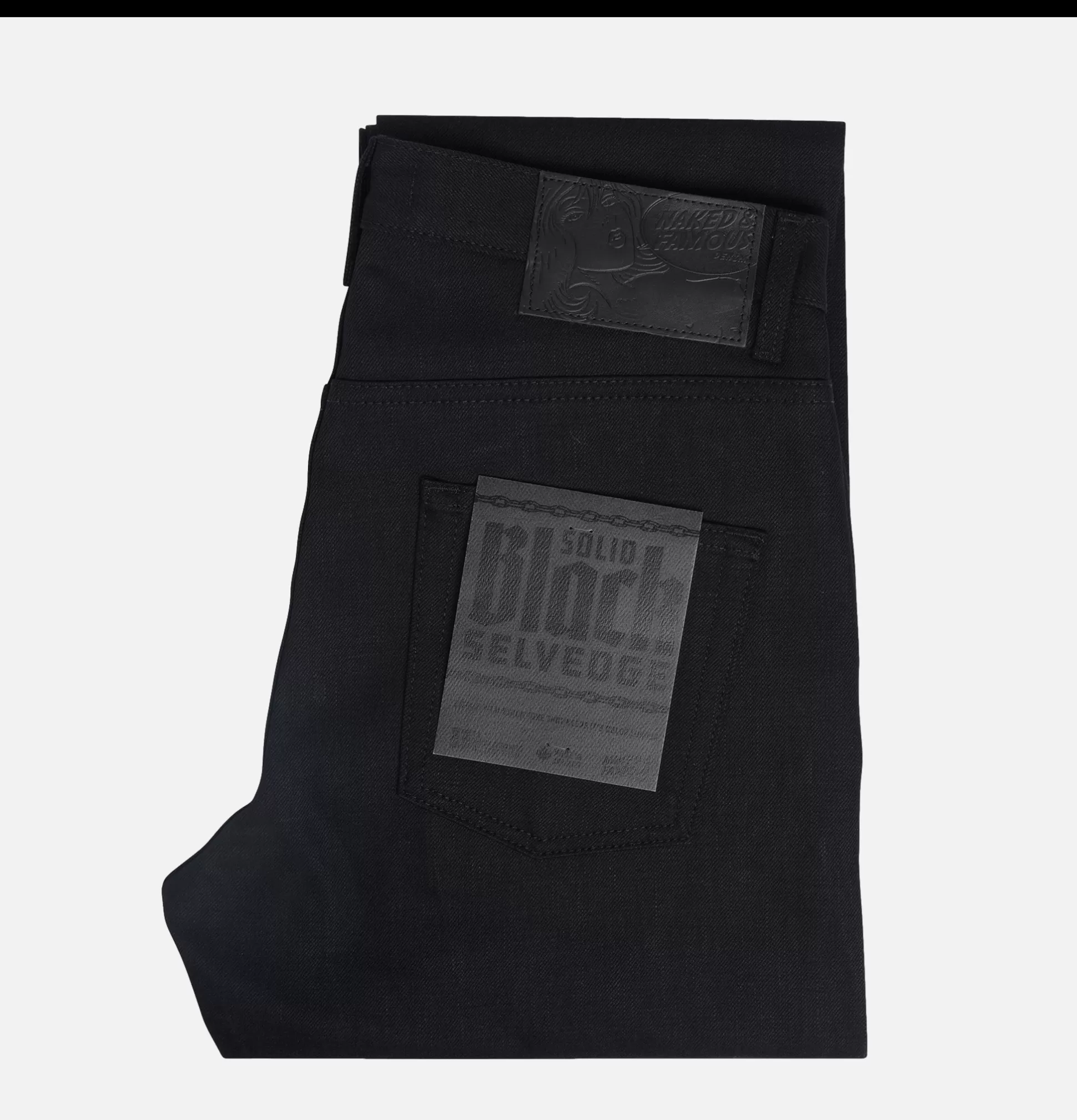 NAKED & FAMOUS Jeans<Easy Guy Solid Black Selvedge