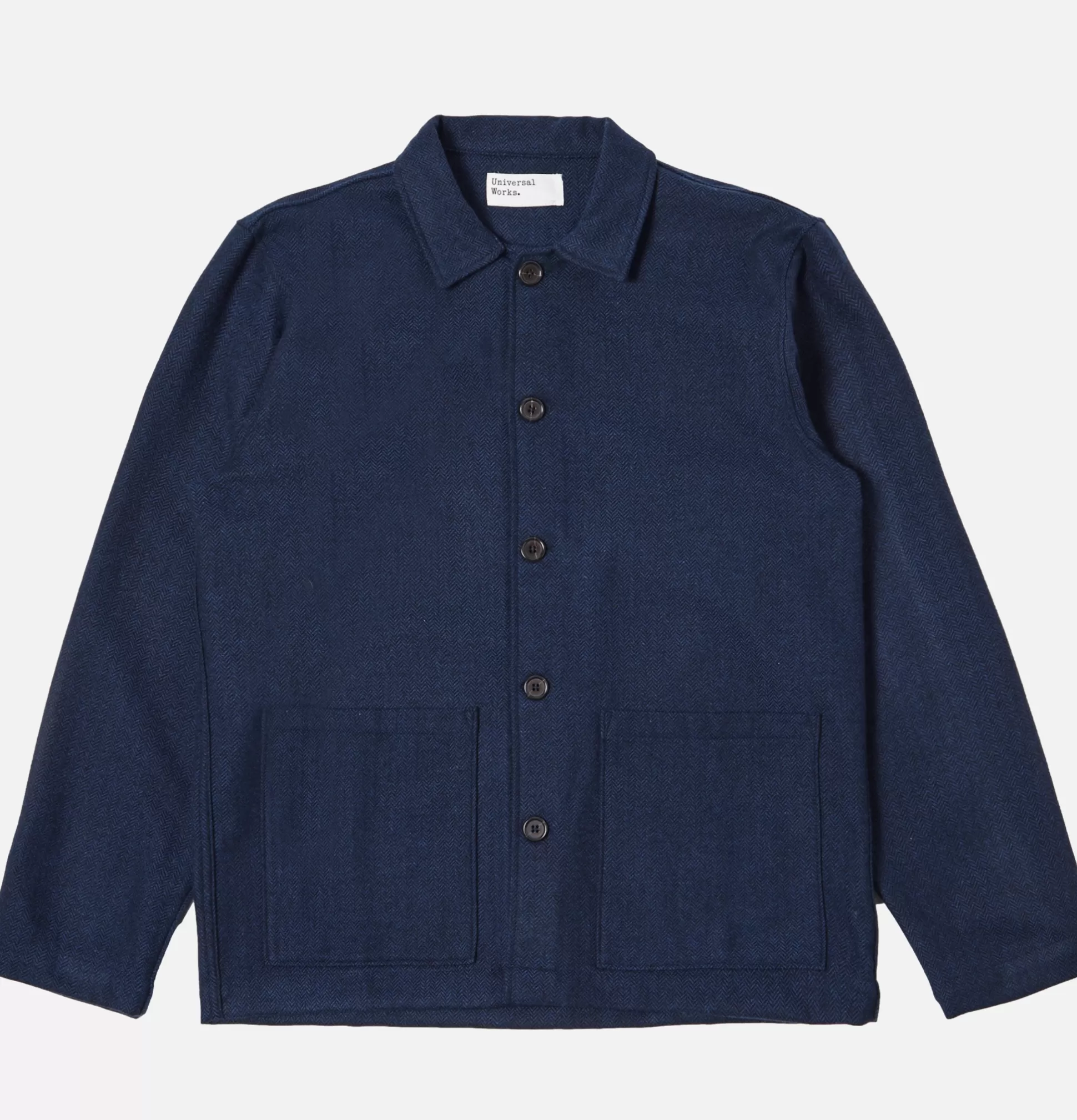 UNIVERSAL WORKS Knitwear<Easy Overshirt Herringbone Navy