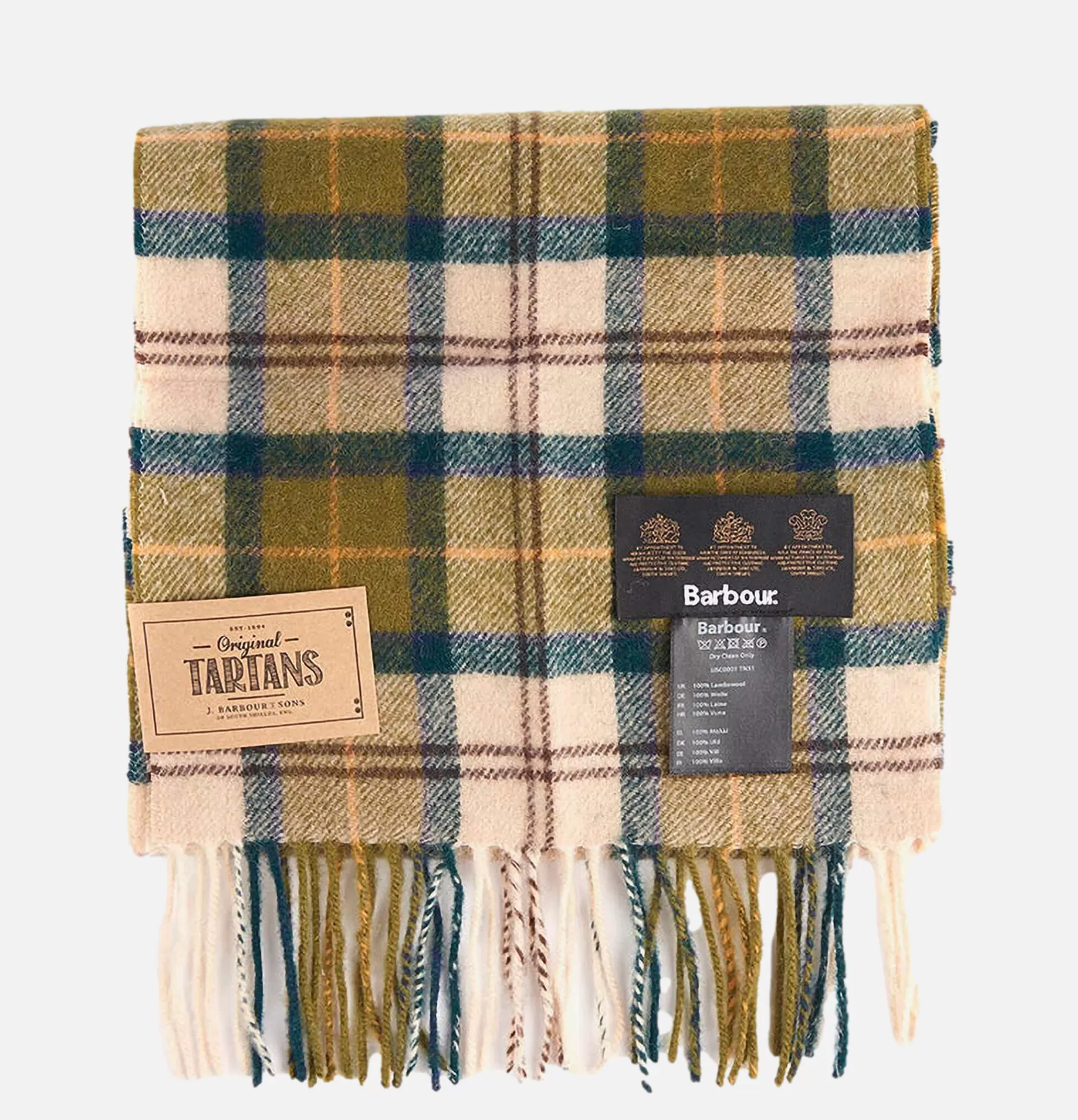 BARBOUR Gloves • Beanies • Scarves<Echarpe Lambswool Tartan Green