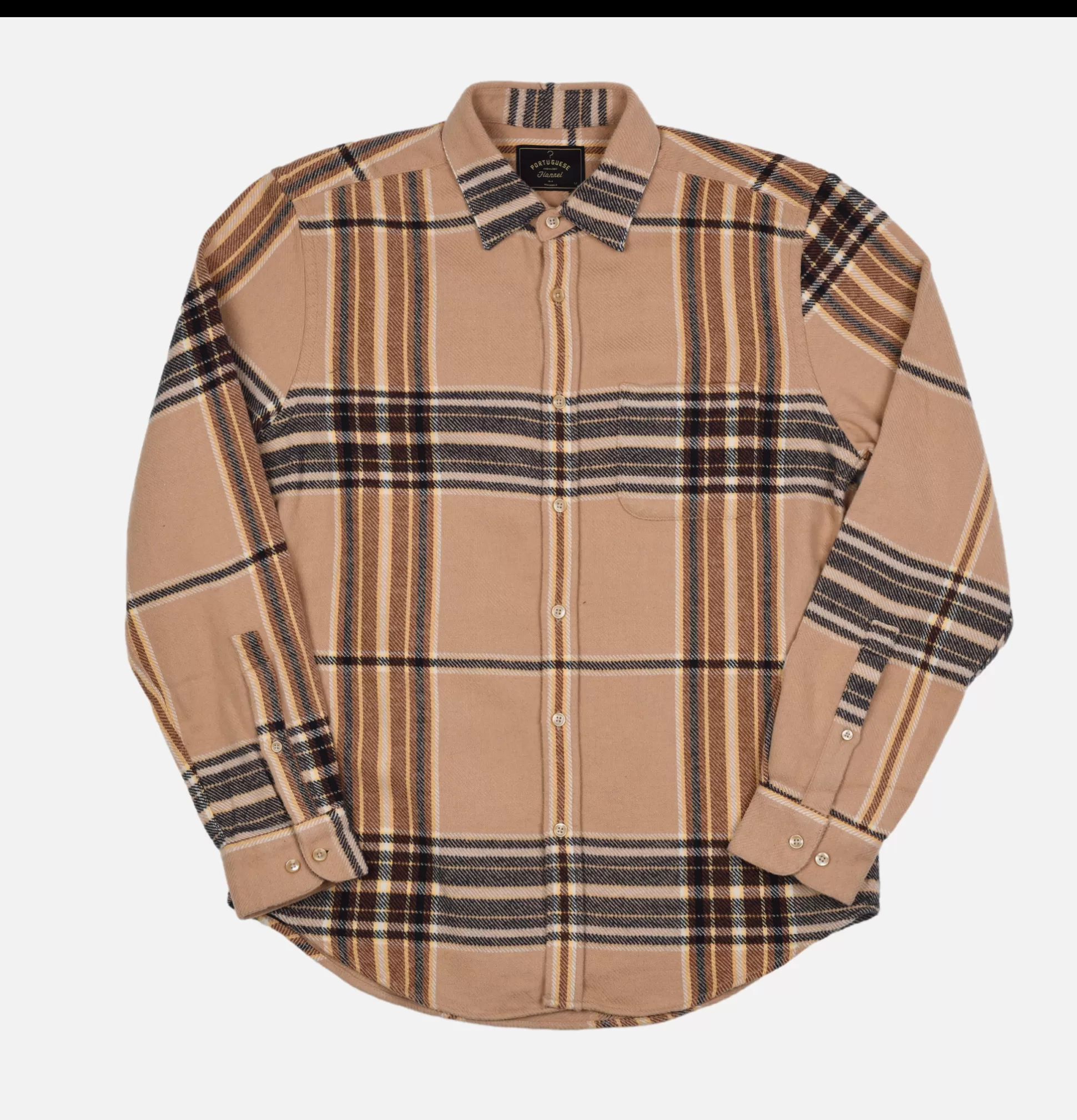 PORTUGUESE FLANNEL Shirts & Polos<Hazelnut Shirt Check Beige