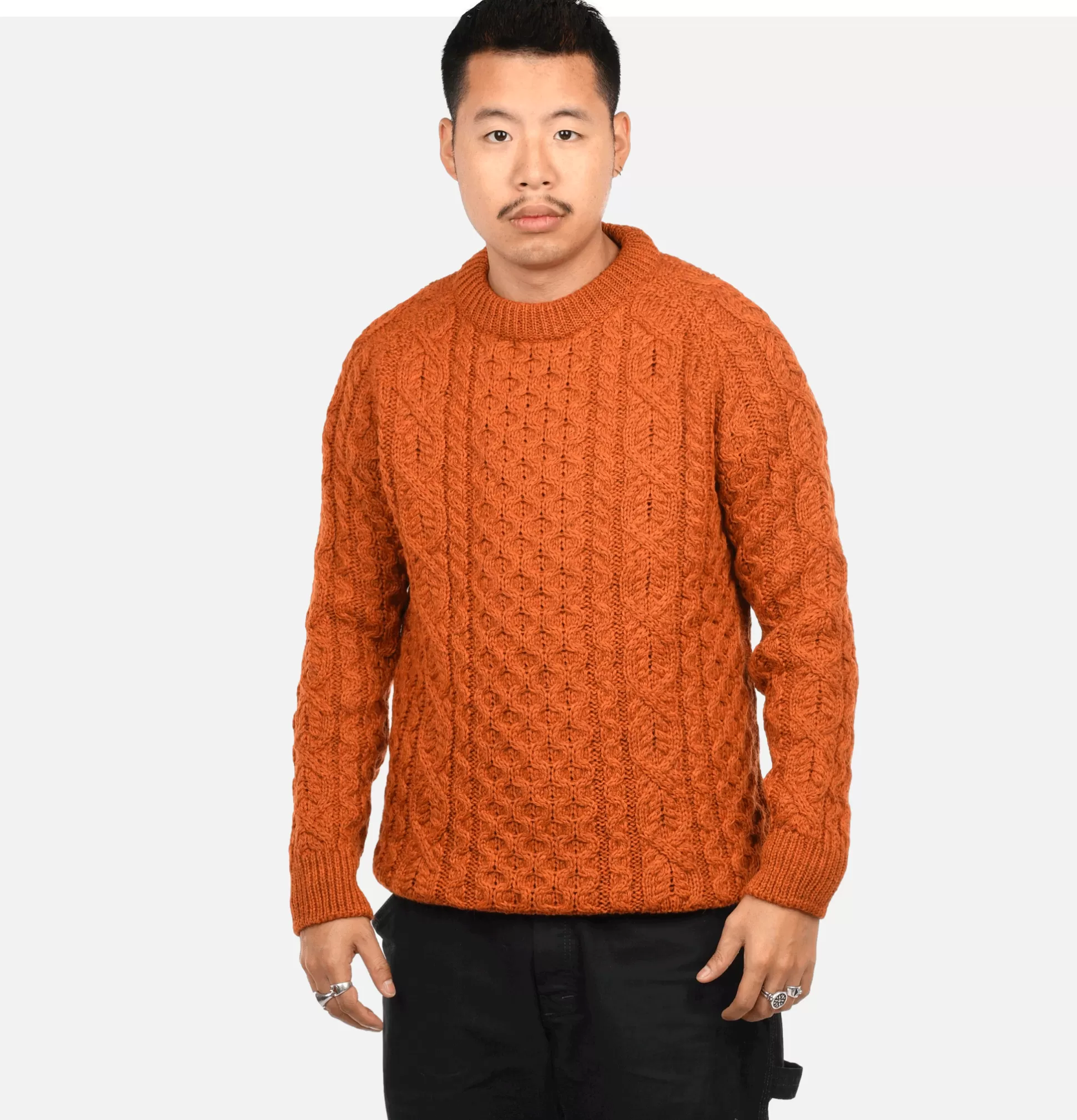 PEREGRINE Knitwear<Husdon Aran Knit Orange