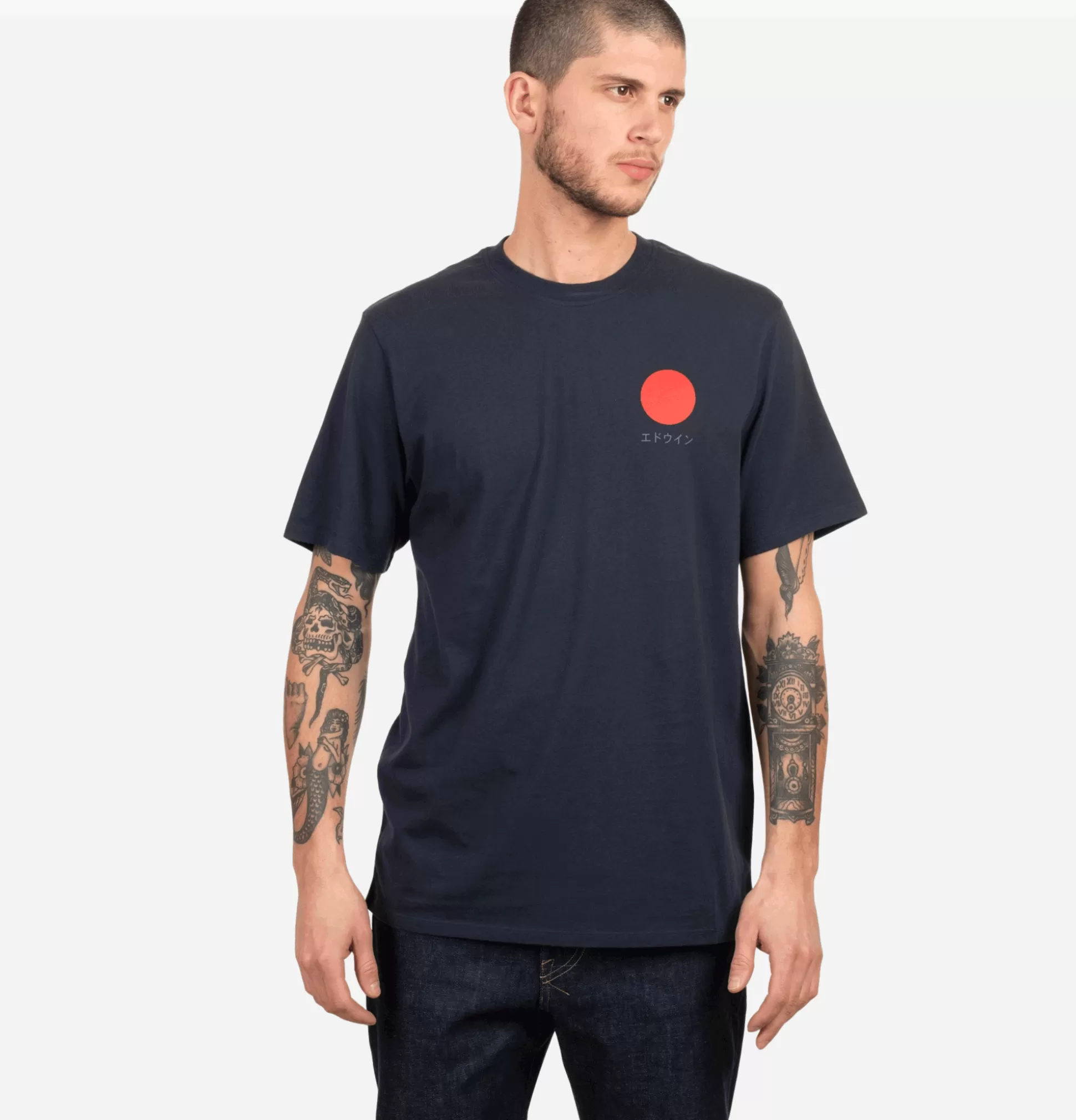 EDWIN T-Shirts<Japanese Sun Tee Shirt Navy