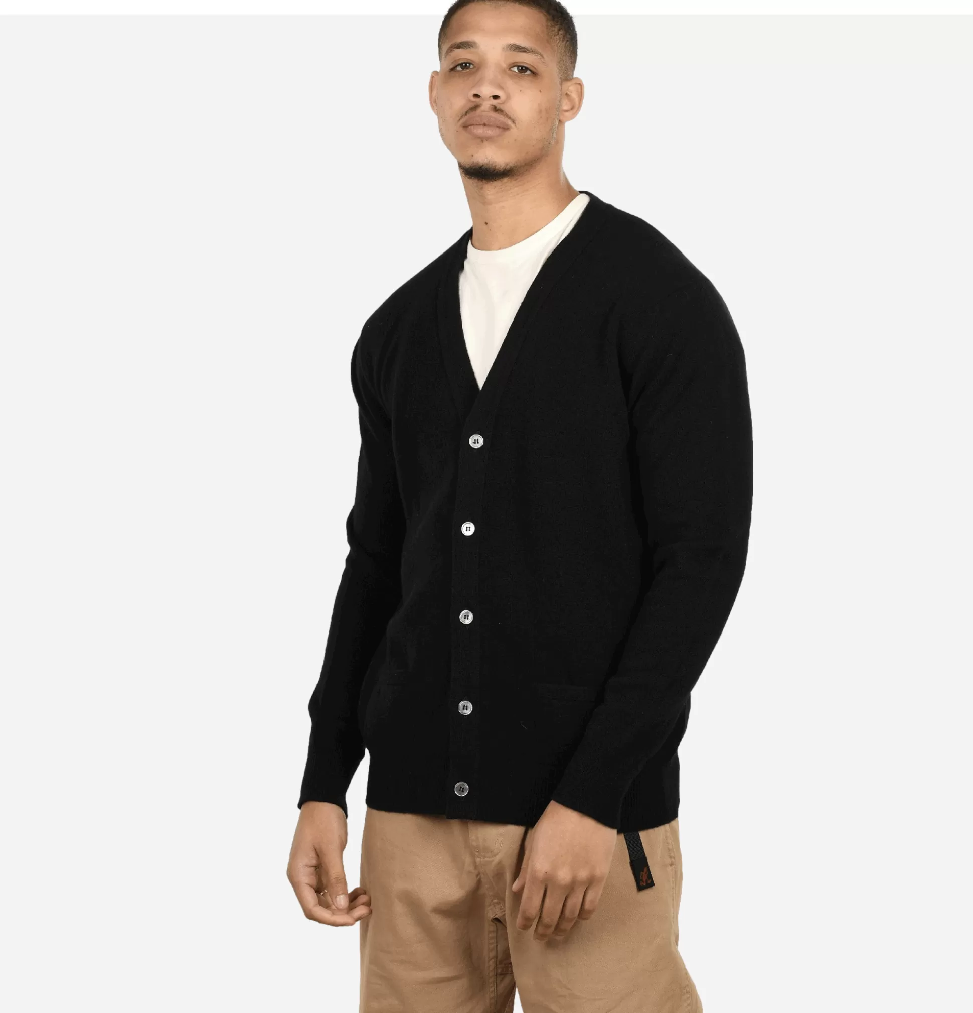 WILLIAM LOCKIE Knitwear<Lambswool Cardigan Black