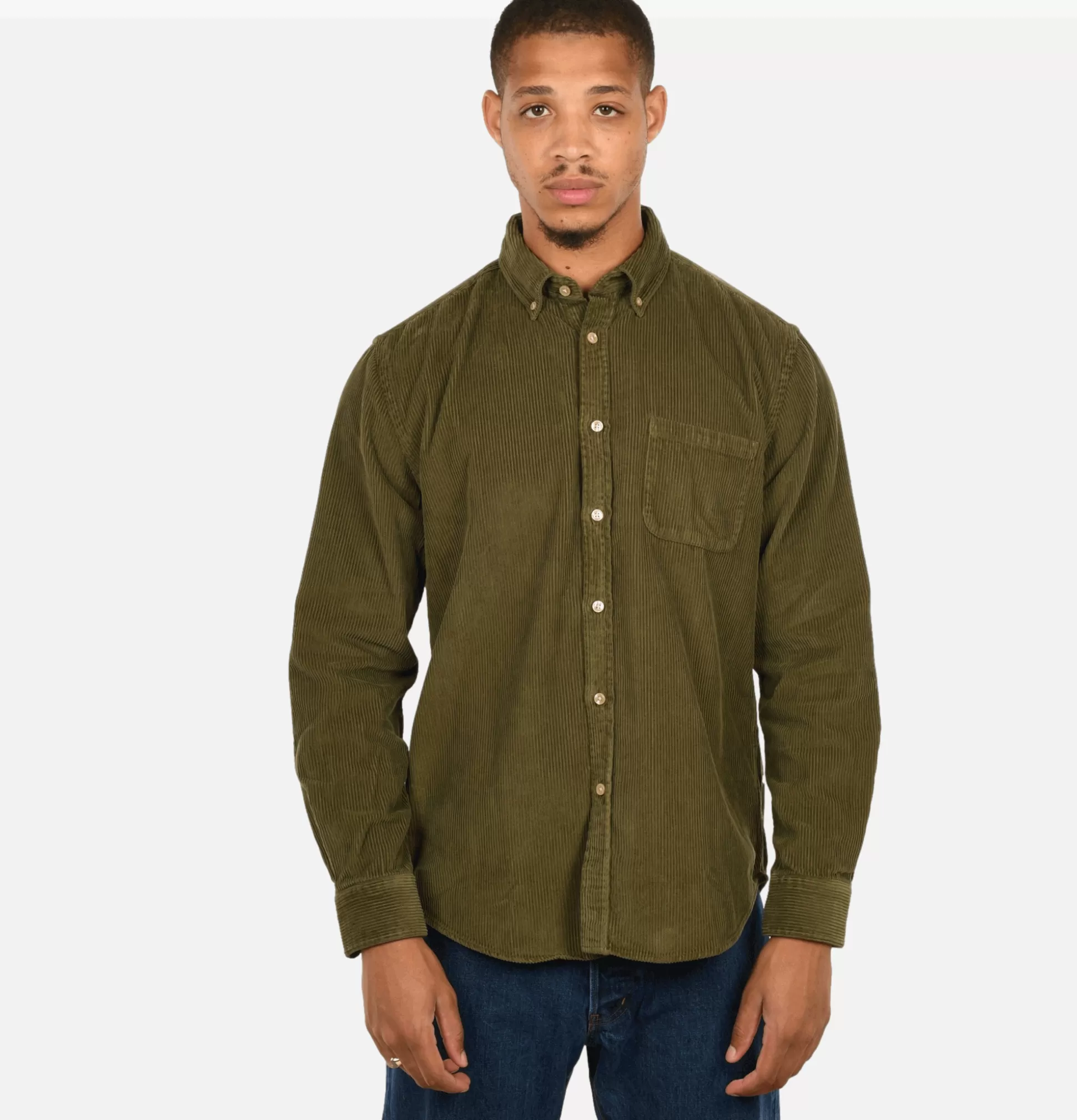 PORTUGUESE FLANNEL Shirts & Polos<Lobo Olive Shirt