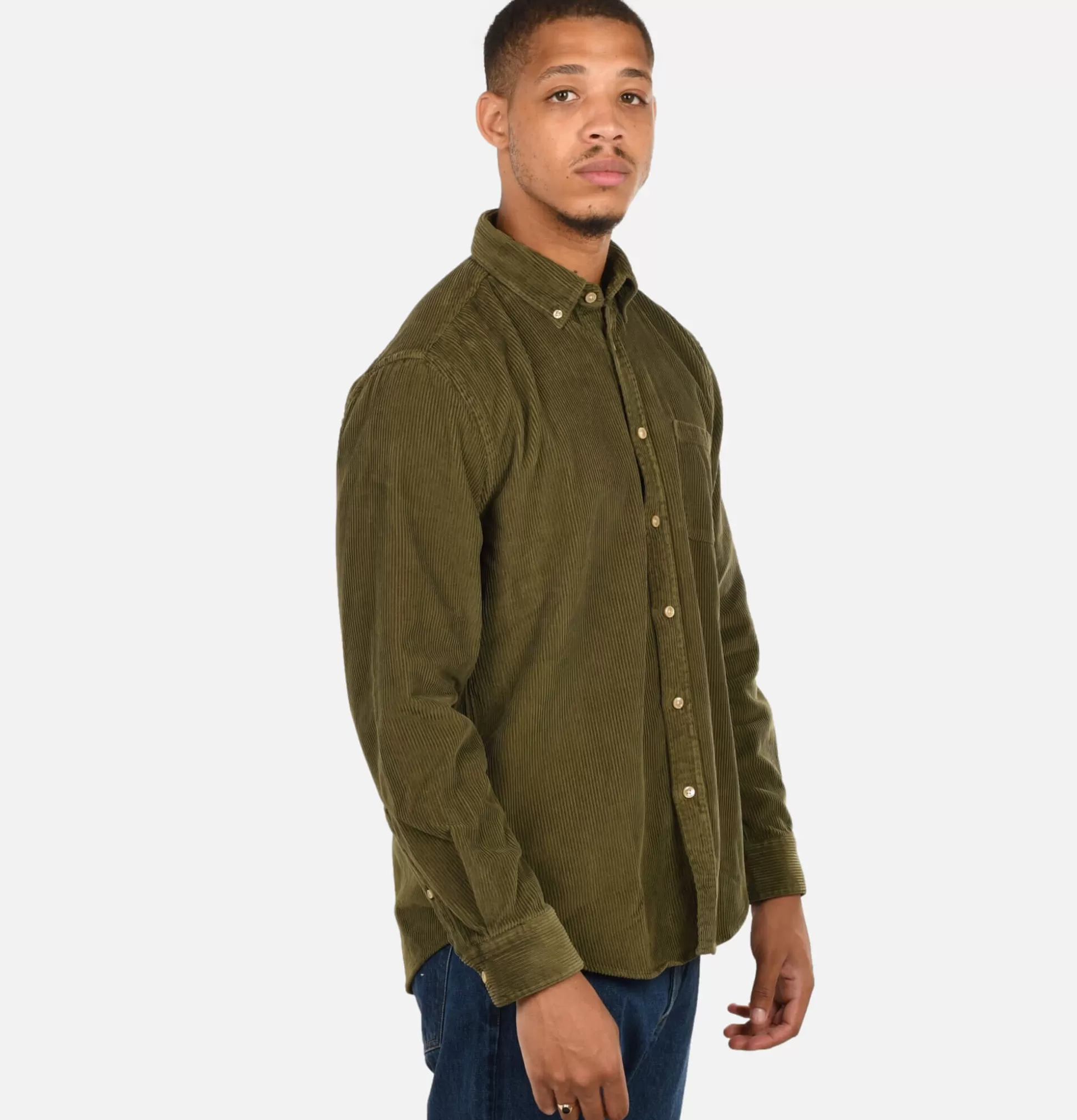 PORTUGUESE FLANNEL Shirts & Polos<Lobo Olive Shirt