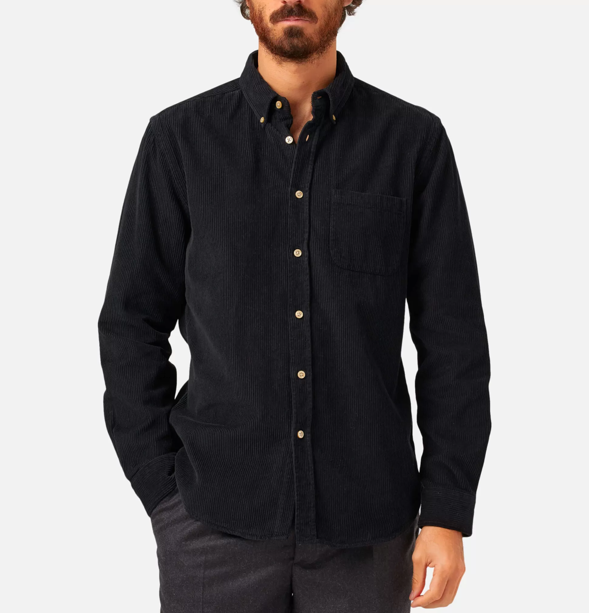 PORTUGUESE FLANNEL Shirts & Polos<Lobo Shirt Black