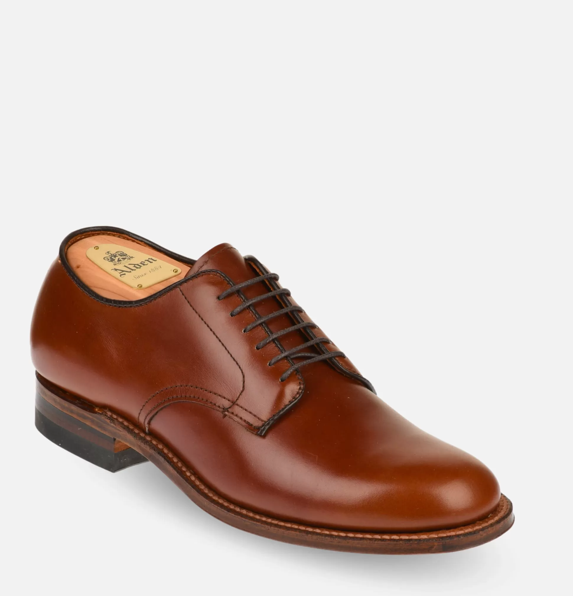 ALDEN SHOE CO Shoes<M1403 - Plain Toe Blucher Ox Brown