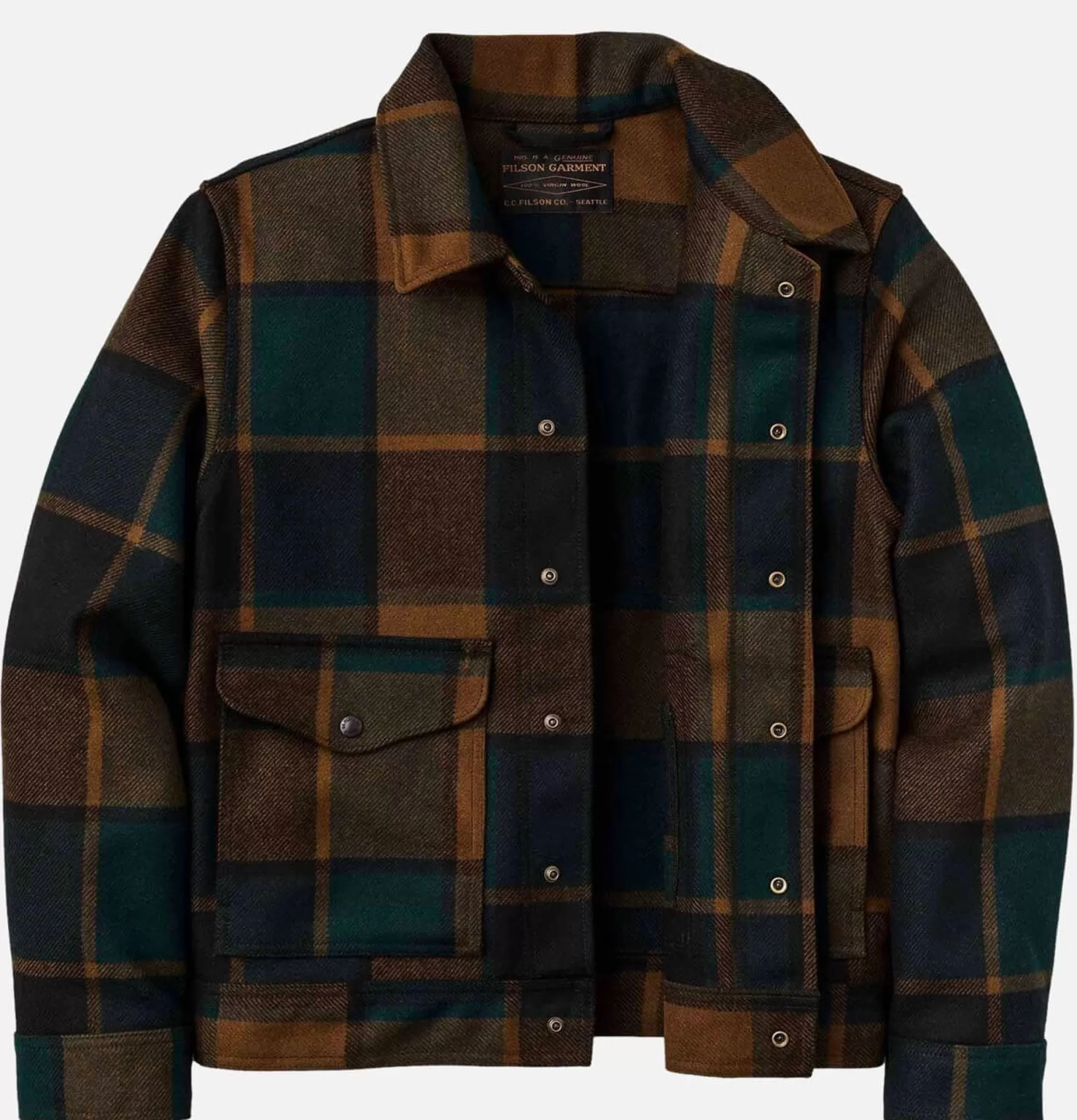 FILSON Coats & Jackets<Mackinaw Wool Work Plaid Green