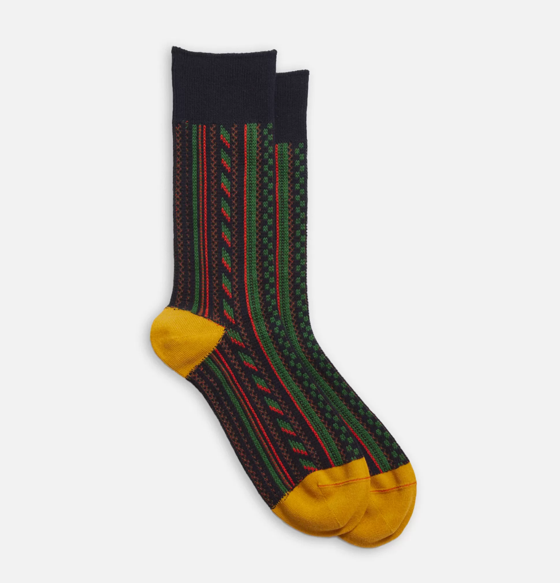 ROTOTO Socks<Multi Vertical Jaquard Navy Socks