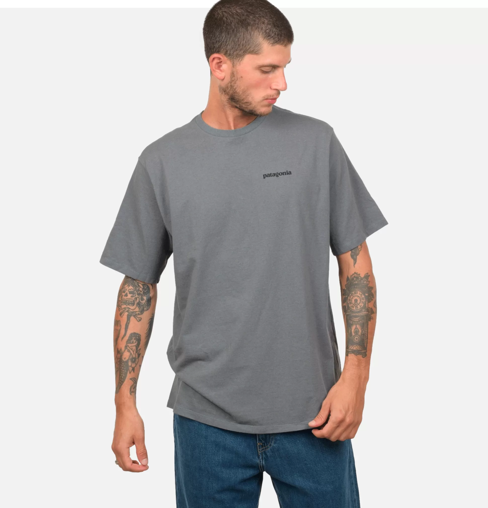 PATAGONIA T-Shirts<P6 Logo T-Shirt Plume Grey