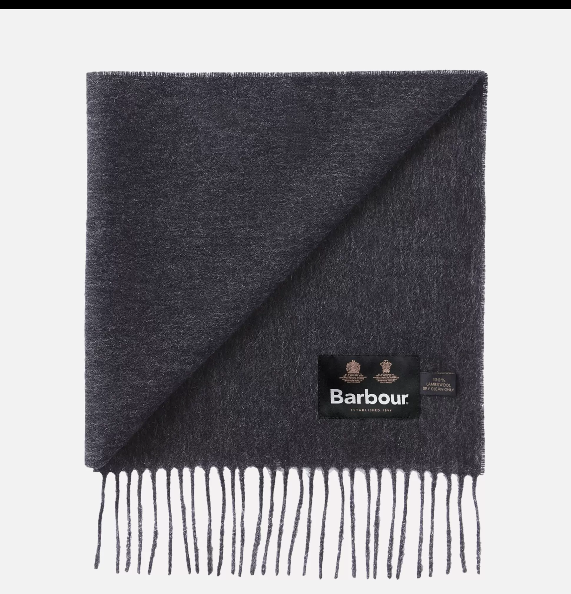 BARBOUR Gloves • Beanies • Scarves<Plain Lambswool Scarf Charcoal