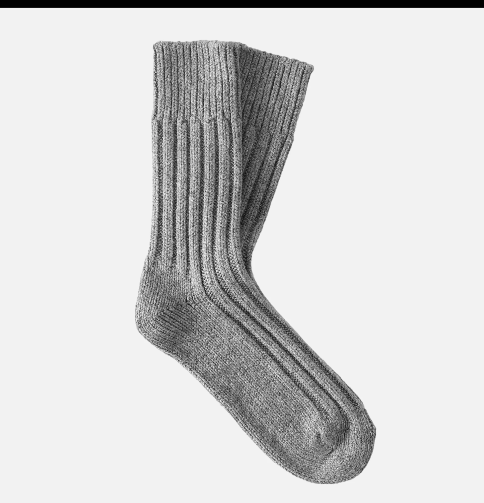 THUNDERS LOVE Socks<Solid Wool Socks Ash Grey