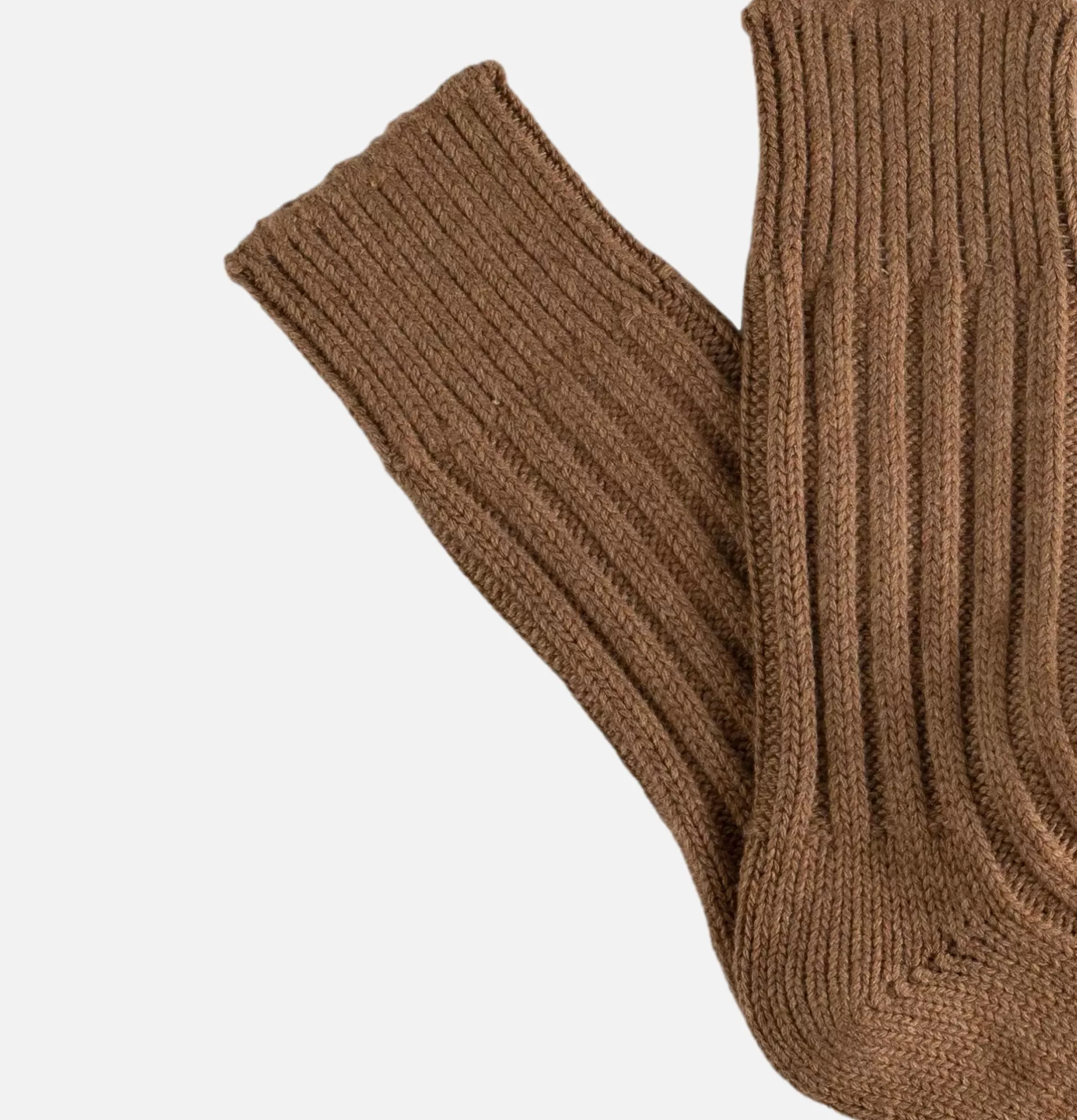 THUNDERS LOVE Socks<Solid Wool Socks Camel