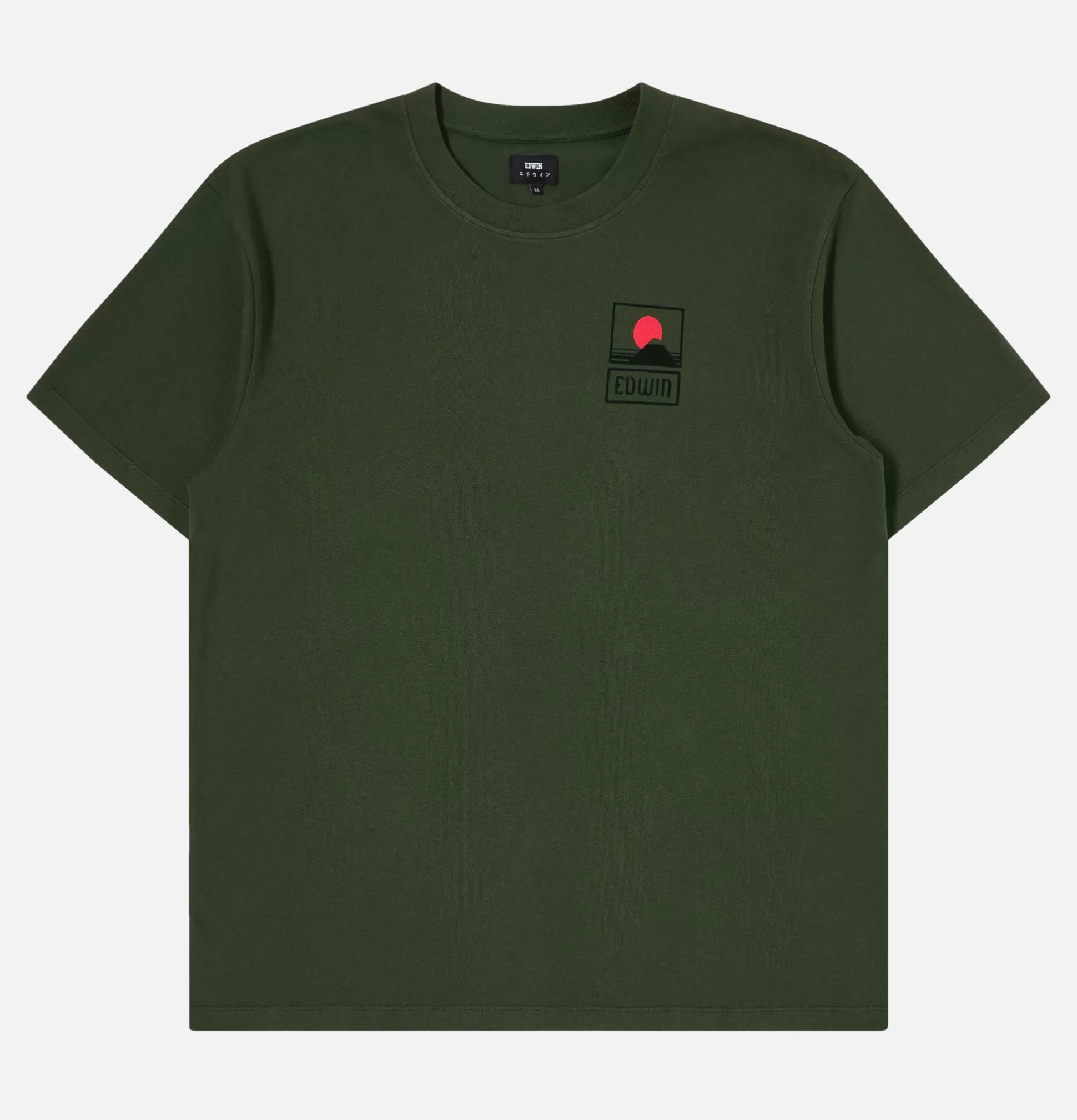 EDWIN T-Shirts<Sunset On Mt Fuji Tee Kombu Green