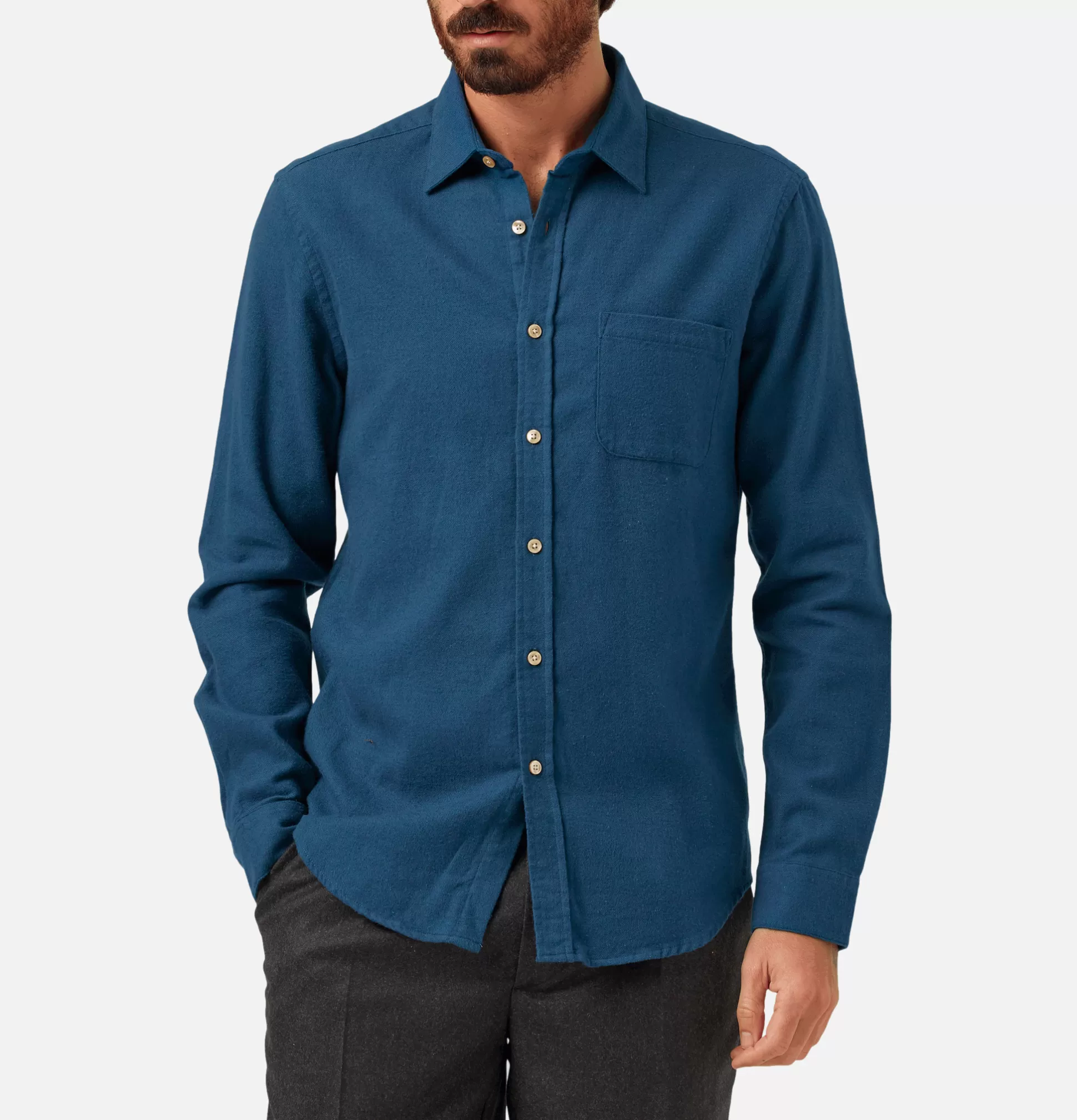 PORTUGUESE FLANNEL Shirts & Polos<Teca Shirt French Blue