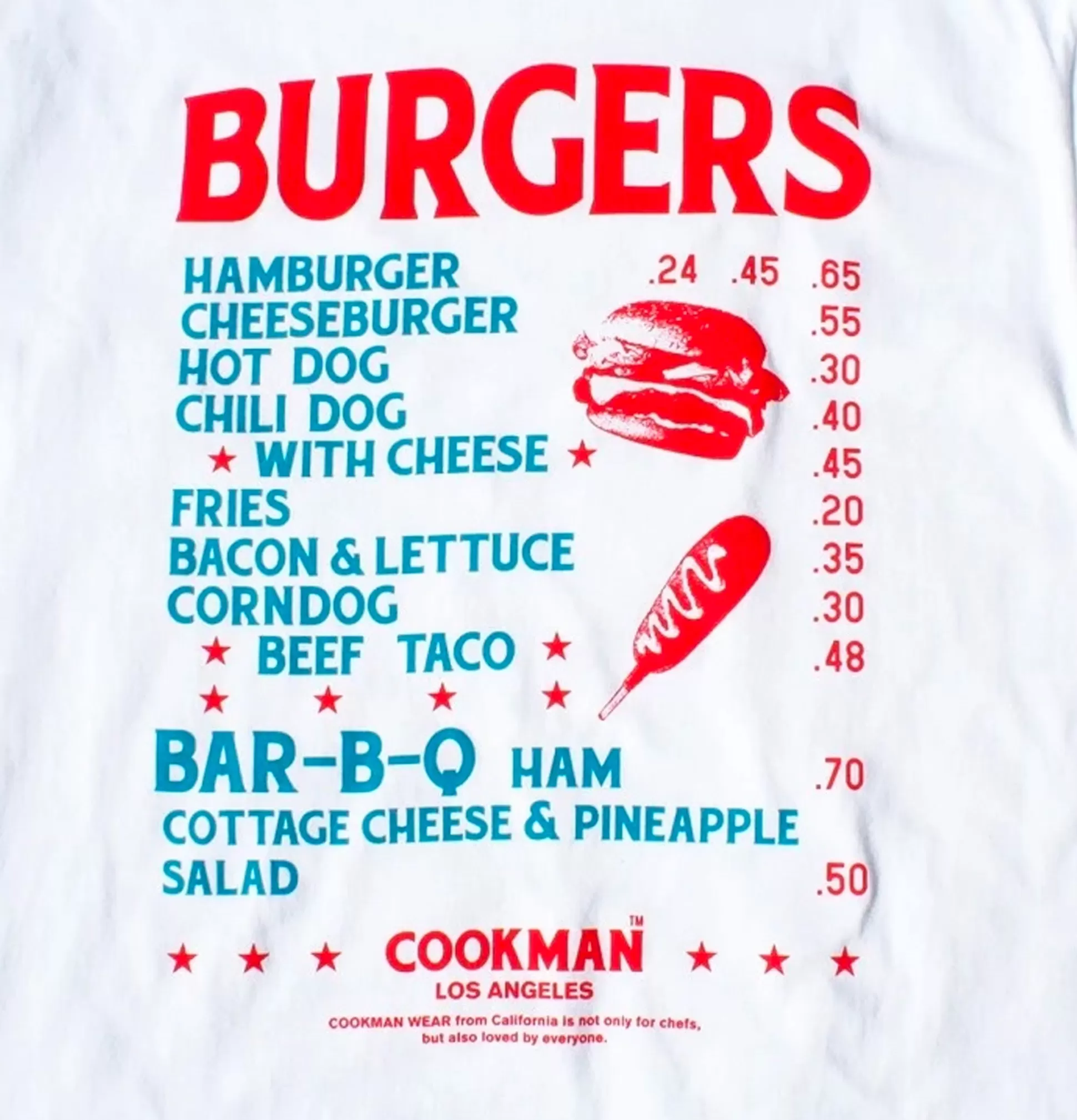 COOKMAN T-Shirts<Tee Shirts Burgers Menu White