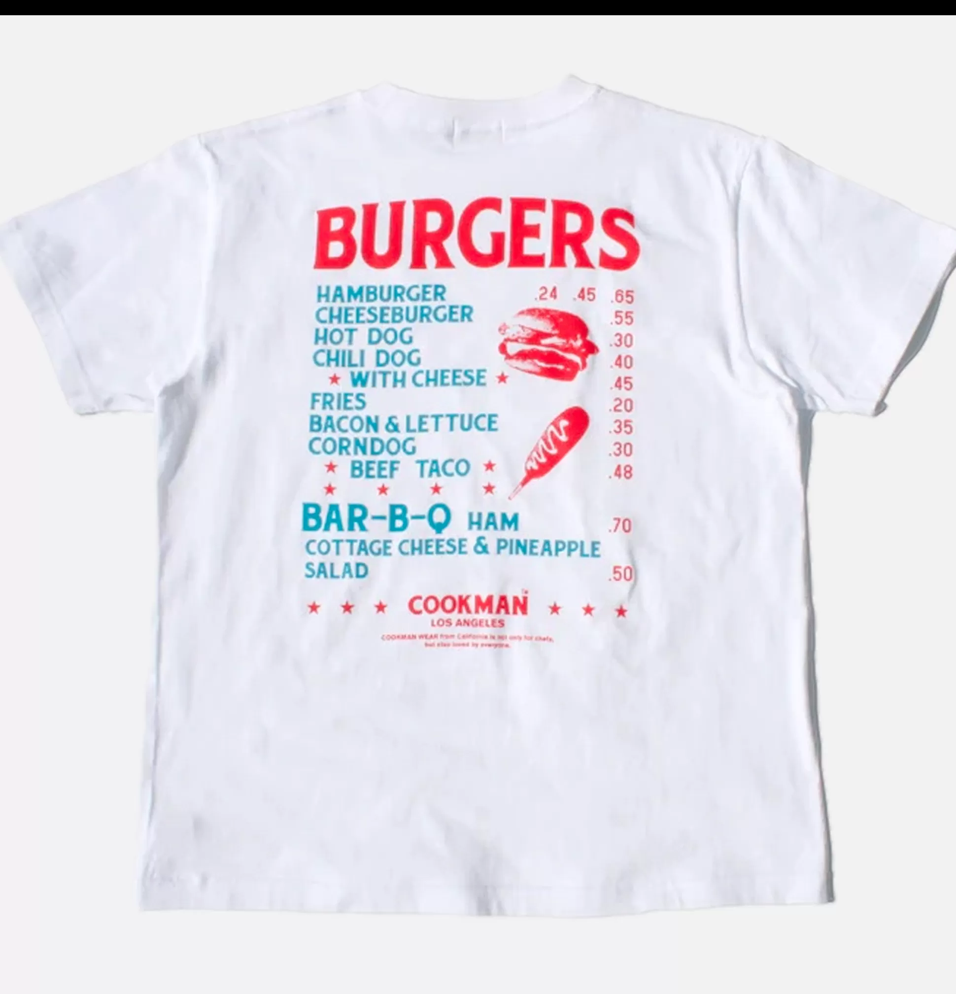 COOKMAN T-Shirts<Tee Shirts Burgers Menu White