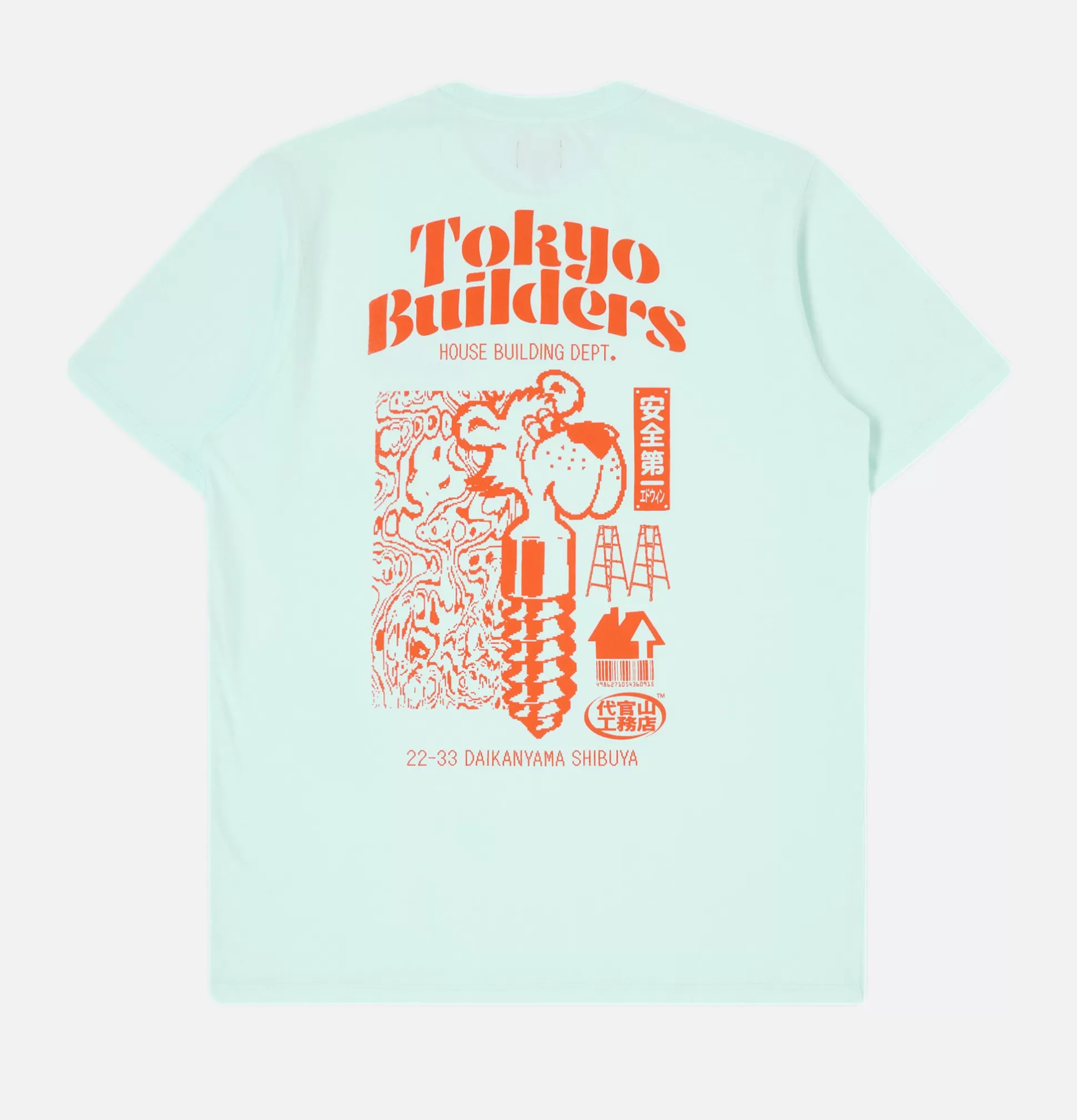 EDWIN T-Shirts<Tokyo Builders Tee Aqua