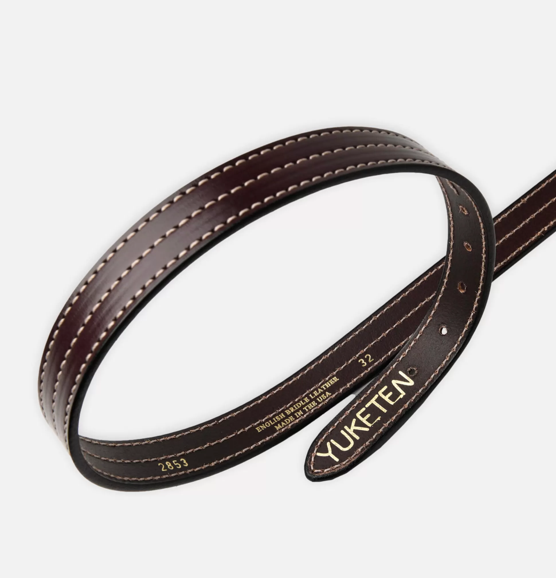 YUKETEN Belts<Triple Stitched Belt Dark Brown