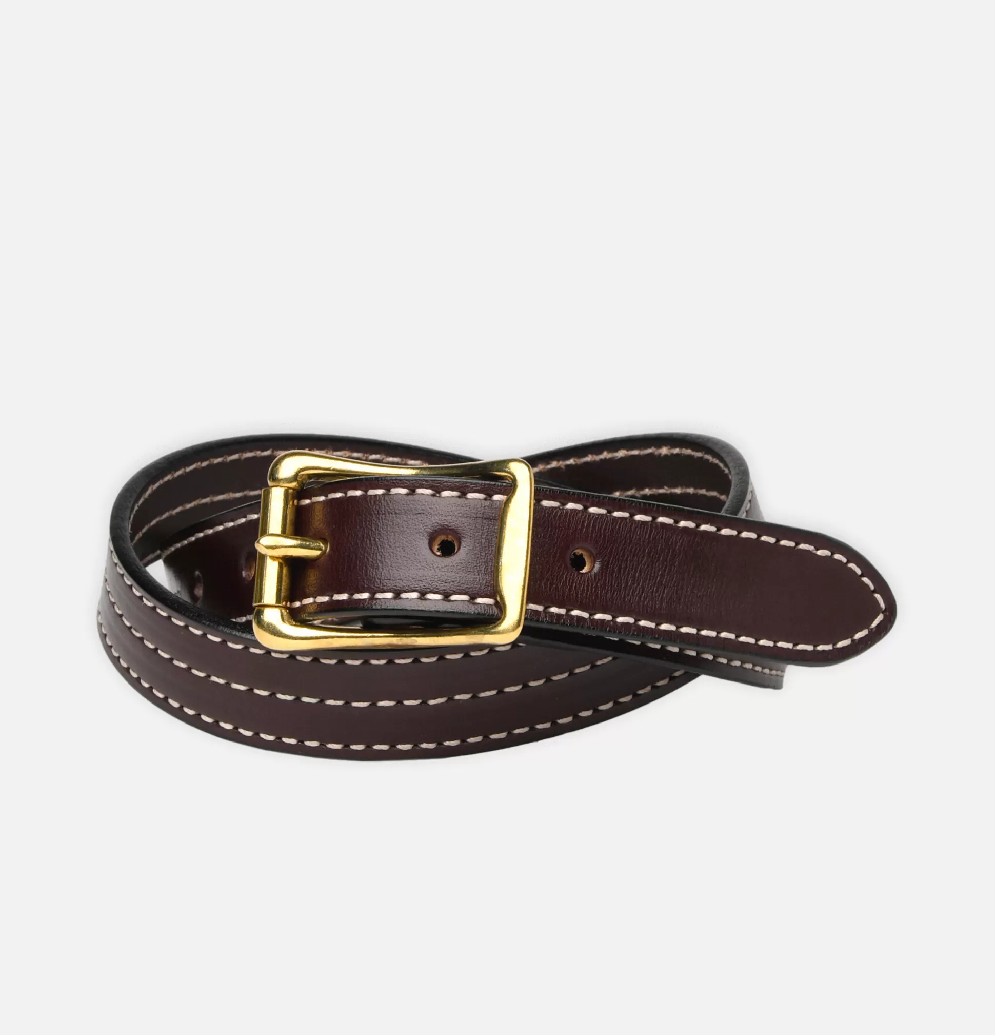 YUKETEN Belts<Triple Stitched Belt Dark Brown