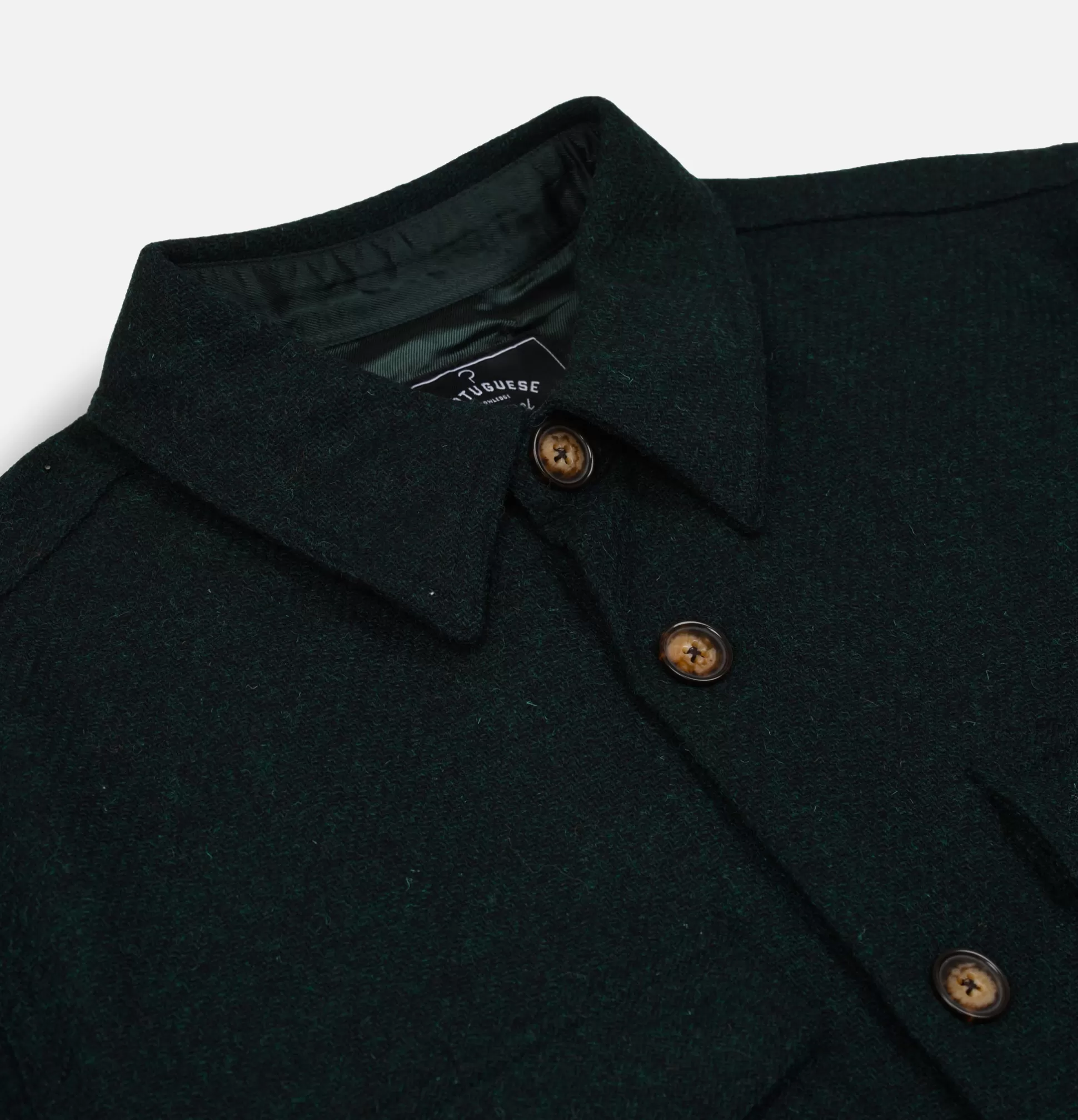 PORTUGUESE FLANNEL Shirts & Polos<Wool Field Overshirt Forest Green