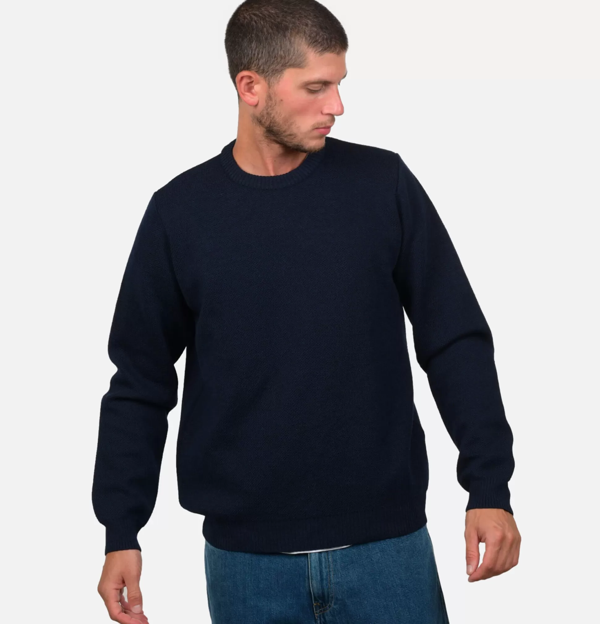 NITTO KNITWEAR Knitwear<Youri Navy Wool Knit