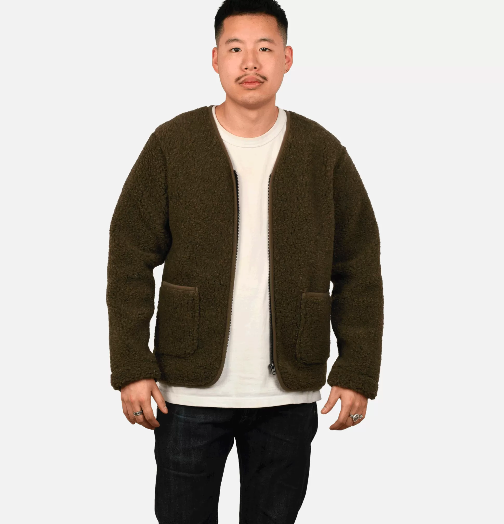 COLDBREAKER Sweatshirts & Fleeces<Zip Up Vee Cardigan Khaki