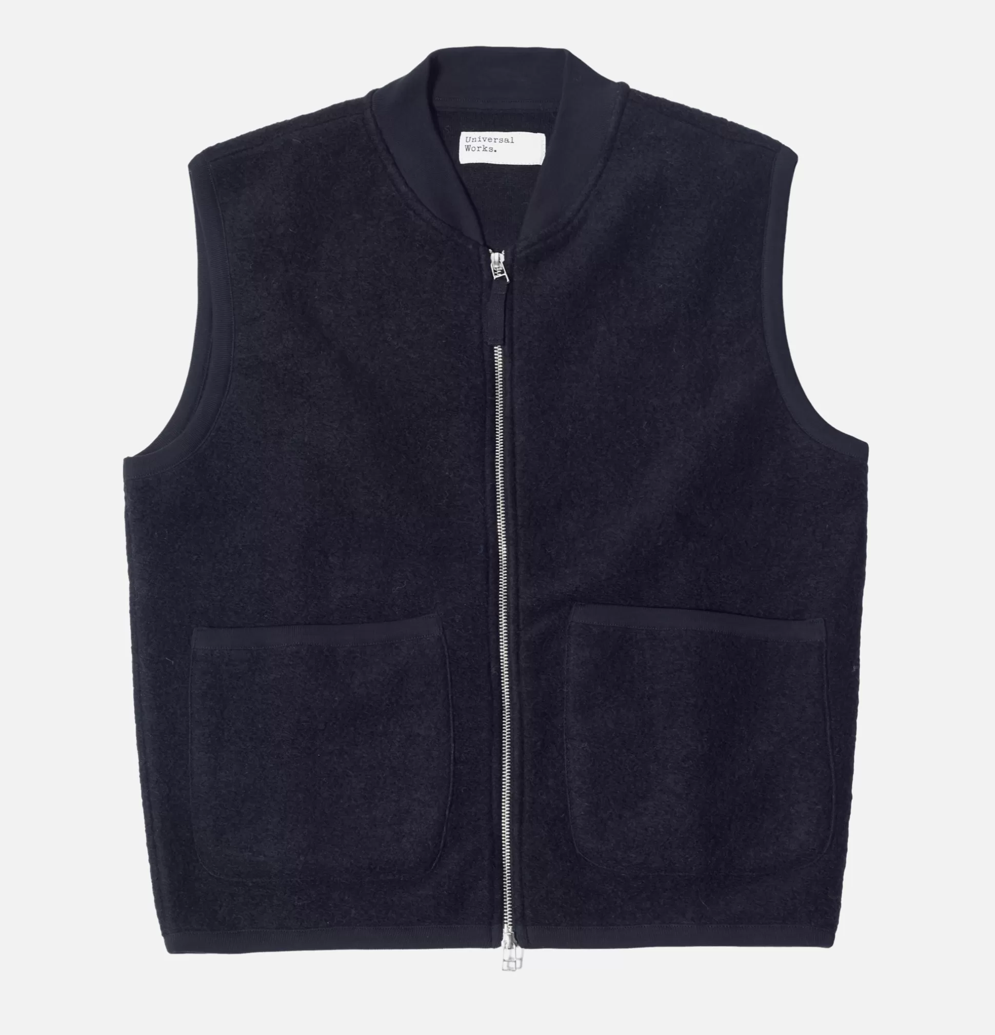 UNIVERSAL WORKS Knitwear<Zip Waistcoat Wool Black